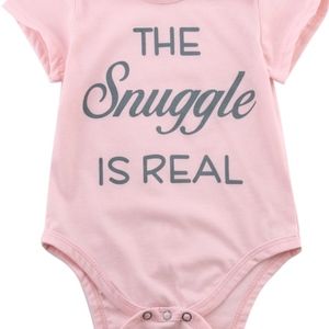 BABY GIRL ONESIE THE SNUGGLE IS REAL